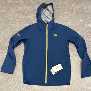 Outdoor Research menβs stratoburst stretch rain jacket Cenote Med